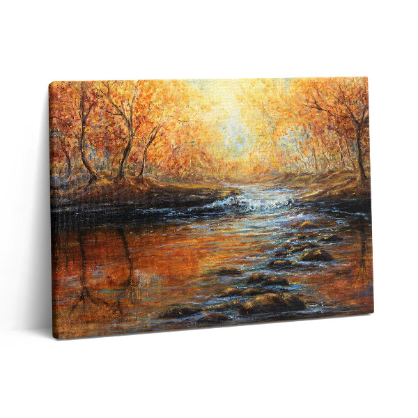 Fotoobraz na plátne 80x60 Jesenný les maľovaný farbami