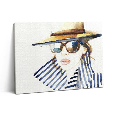 Fotoobraz na plátne 80x60 Akvarel - žena s okuliarmi