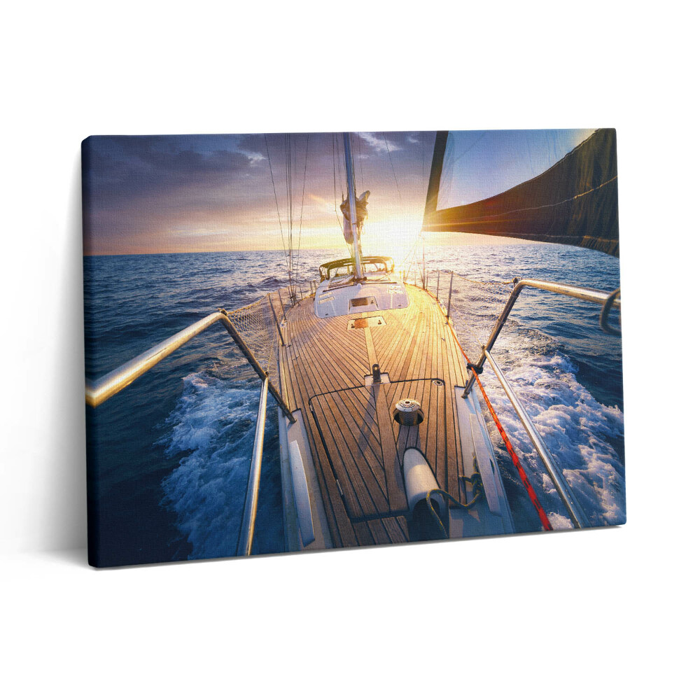 Fotoobraz na plátne 80x60 Západ slnka na palube plachetnice