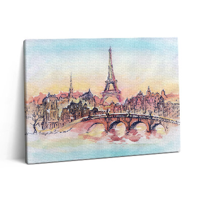 Obraz na plátne 80x60 Maľovaný pohľad na Paríž