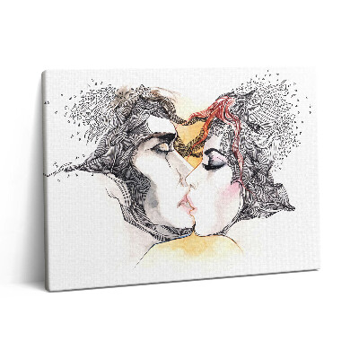 Obraz na plátne 80x60 Abstraktné láska pár bozk