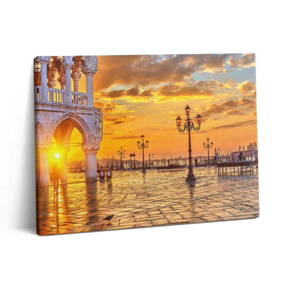 Obraz na plátne 80x60 Benátske námestie pri západe slnka