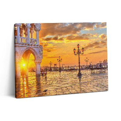 Obraz na plátne 80x60 Benátske námestie pri západe slnka