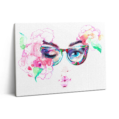 Obraz na plátne 80x60 Tvár ženy s okuliarmi