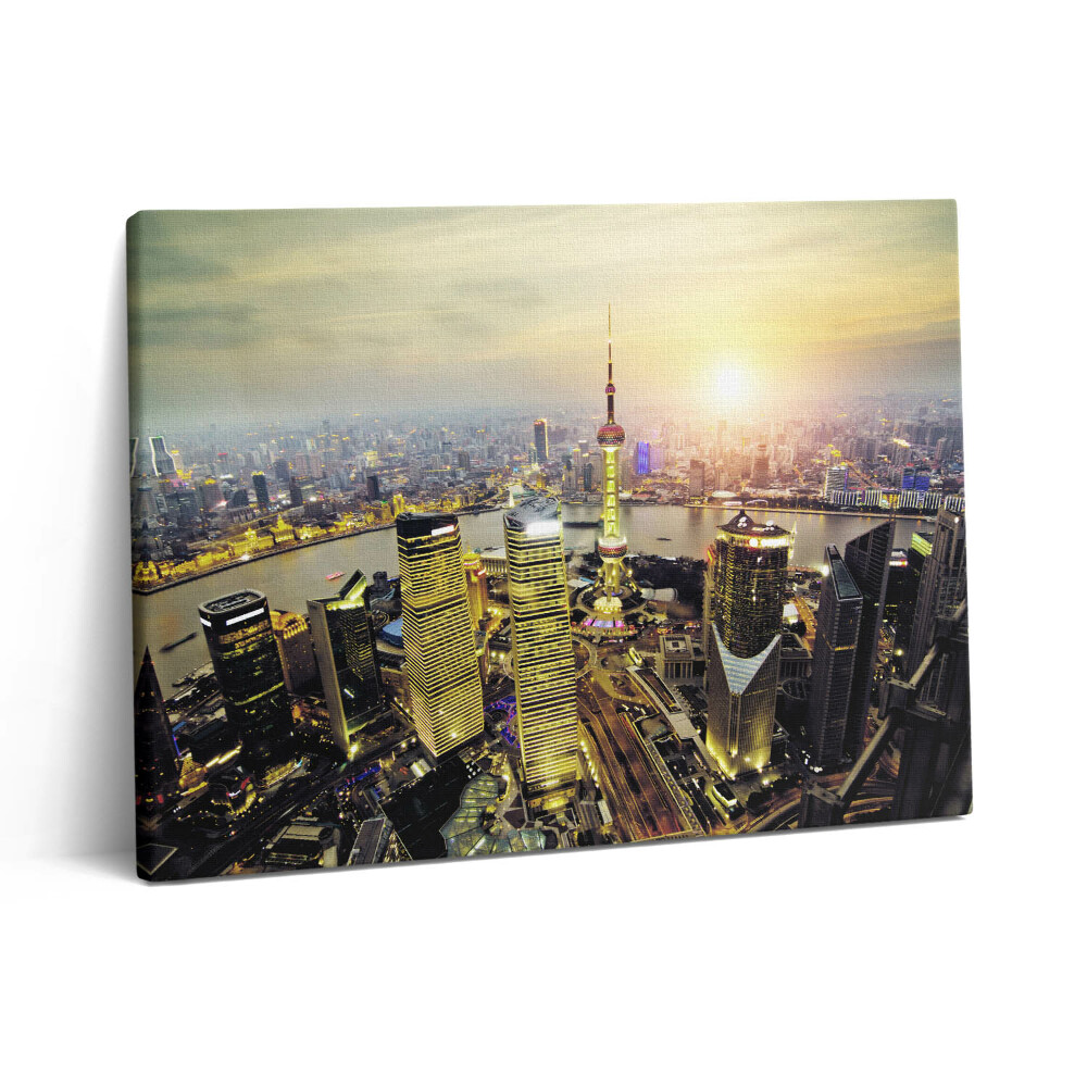 Fotoobraz na plátne 80x60 Šanghaj v noci