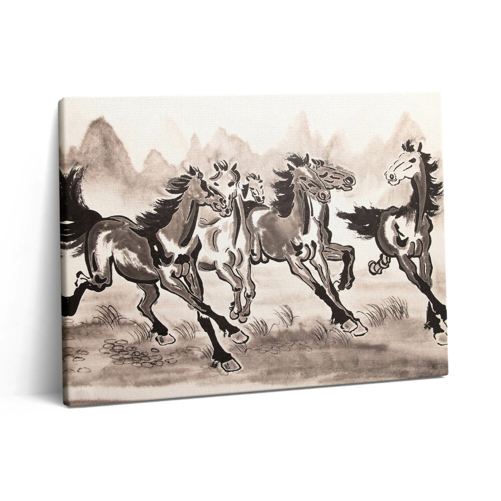 Fotoobraz na plátne 80x60 Cválajúce kone