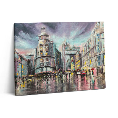 Fotoobraz na plátne 80x60 Daždivé mesto – prechádzka v daždi