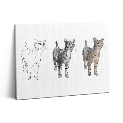 Fotoobraz na plátne 80x60 Ilustrácia roztomilej zvedavej mačky