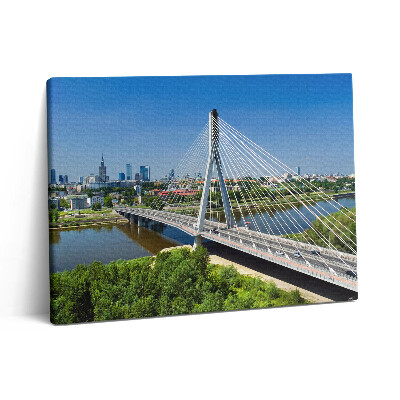 Obraz na plátne 80x60 Varšavský most na rieke Visla