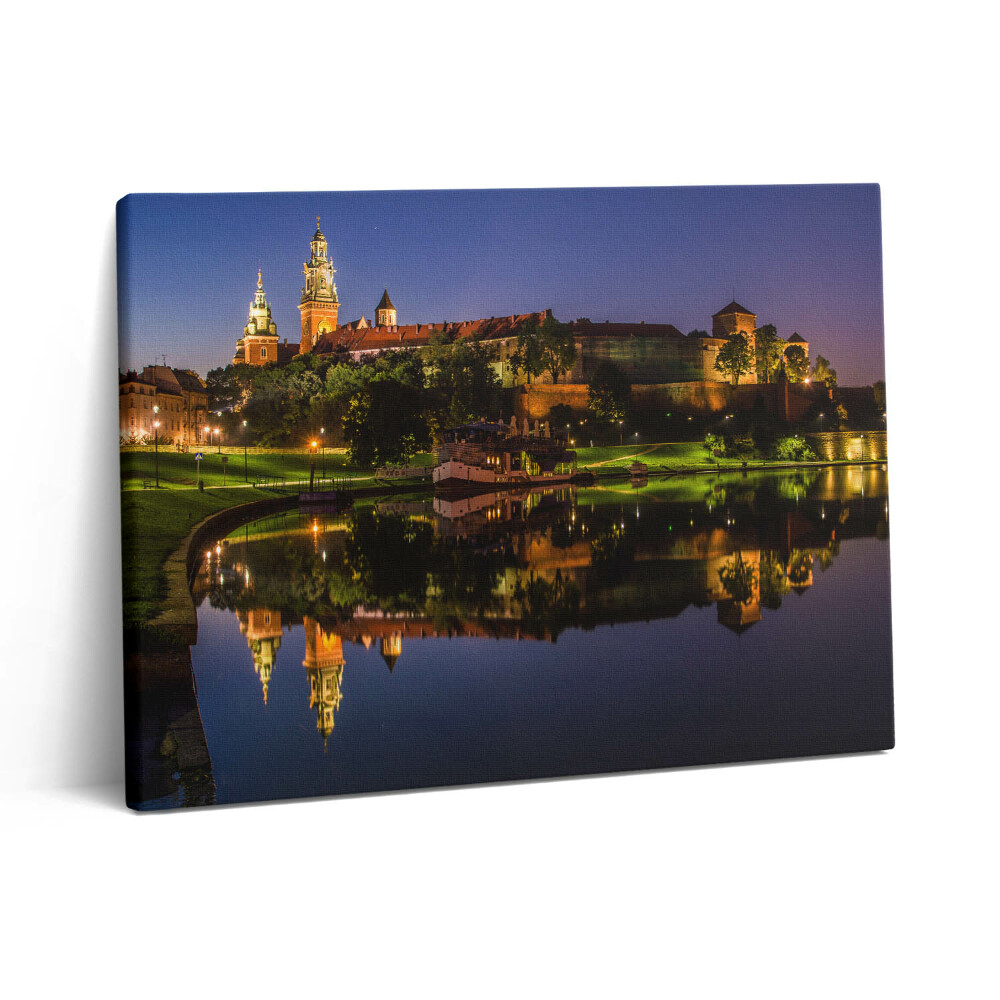 Fotoobraz na plátne 80x60 Wawel v noci vo Wisle