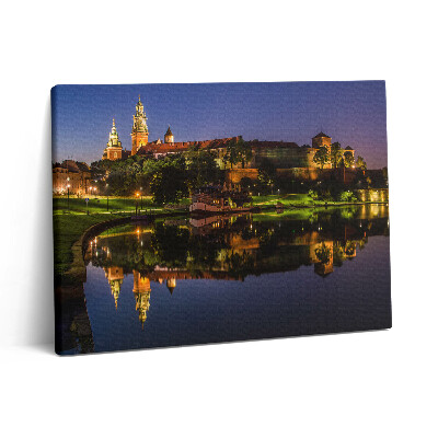 Fotoobraz na plátne 80x60 Wawel v noci vo Wisle