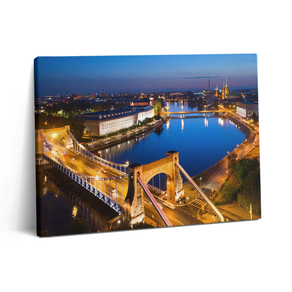 Obraz na plátne 80x60 Mesto Wroclaw v noci