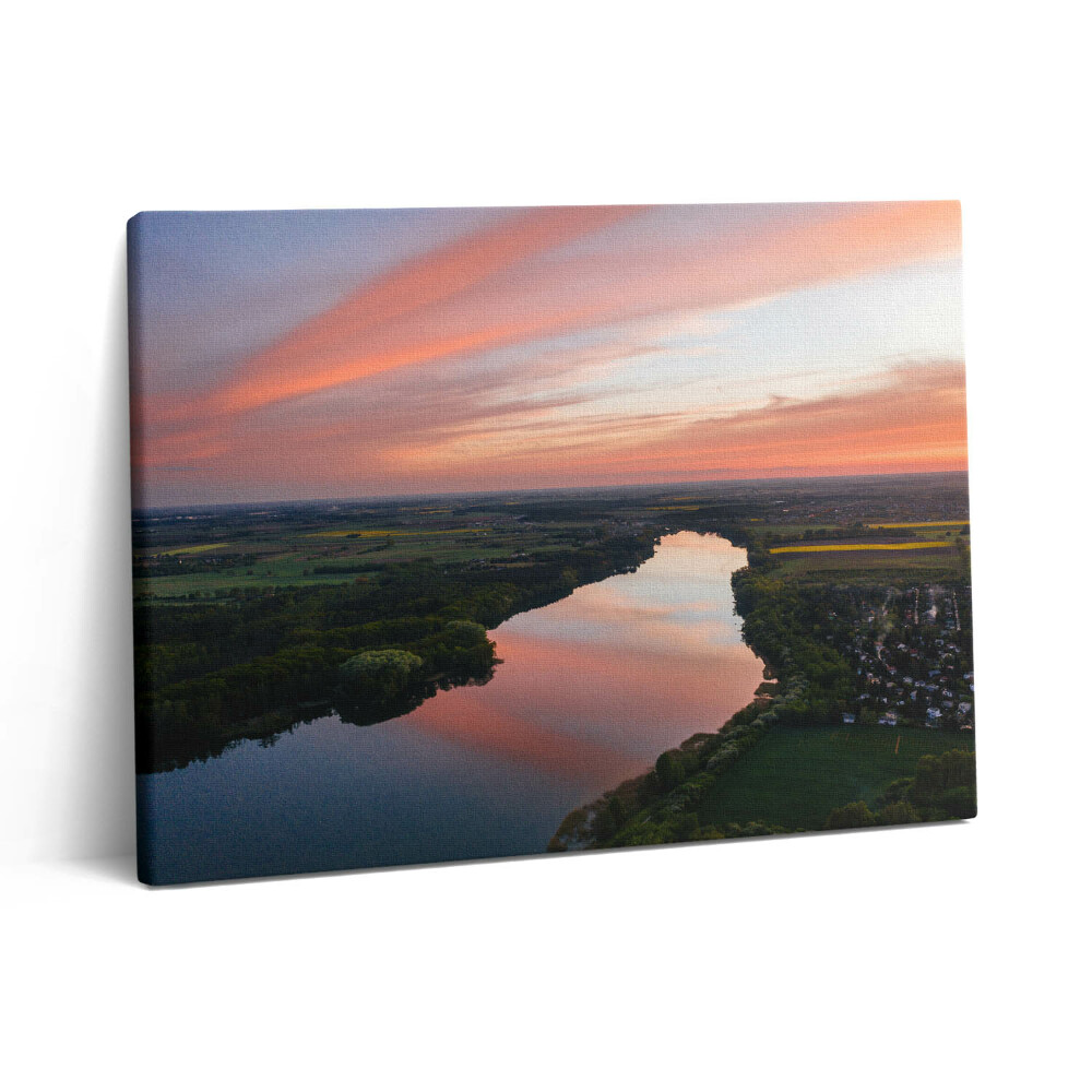 Obraz na plátne 80x60 Letecký pohľad na jazero