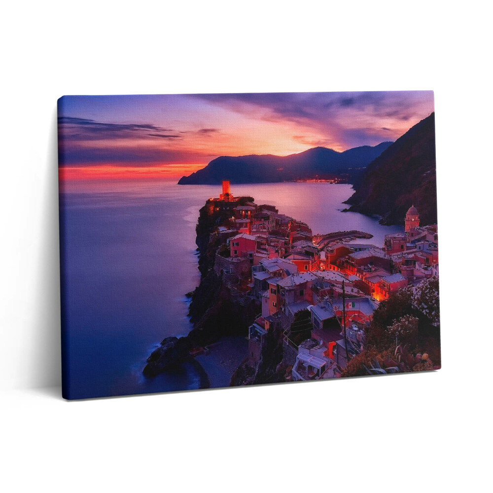 Obraz na plátne 80x60 Prímorské mesto vo večerných hodinách