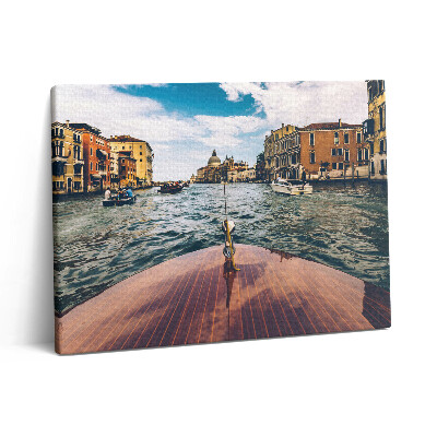 Obraz na plátne 80x60 Motorový čln na rieke