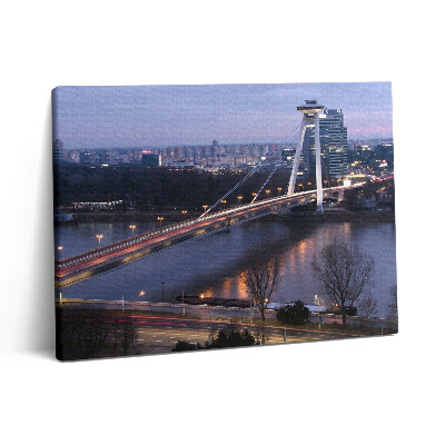 Fotoobraz na plátne 80x60 Most UFO cez Dunaj v Bratislave