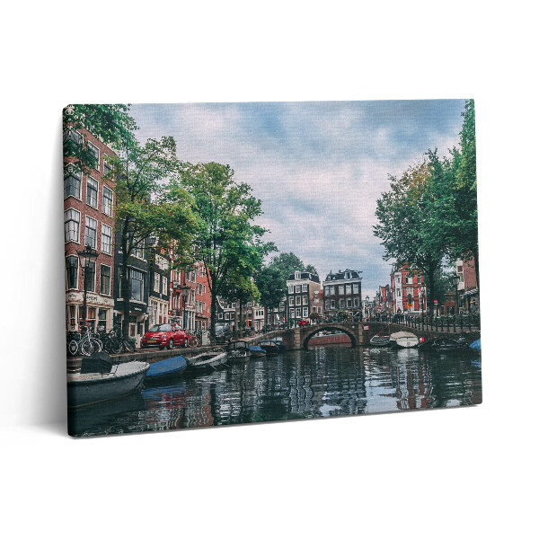 Fotoobraz na plátne 80x60 Kanál v centre Amsterdamu