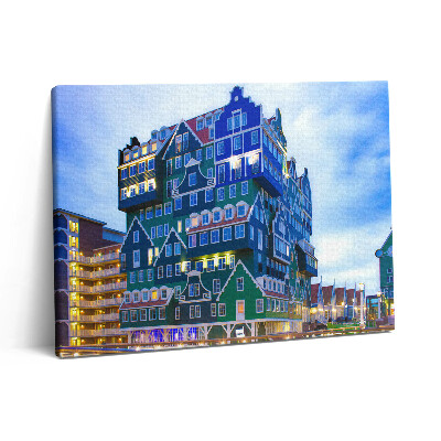 Fotoobraz na plátne 80x60 Farebný dom v Amsterdame