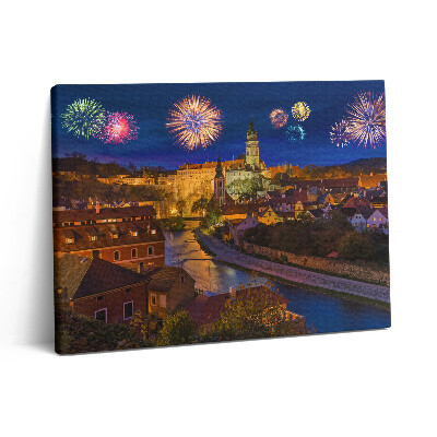 Fotoobraz na plátne 80x60 Ohňostroj Český Krumlov