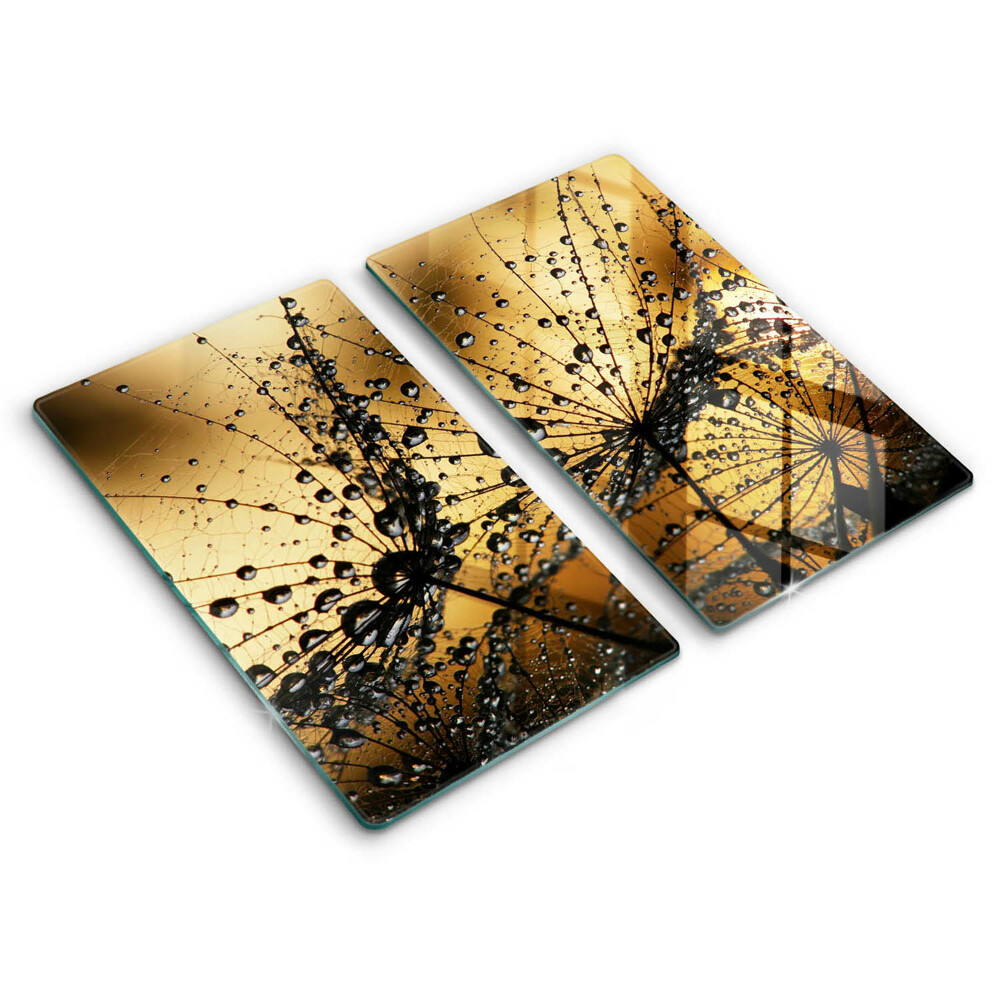 Kryt na sporák dvojitý 2 kusy Zlaté kvapky na púpavách