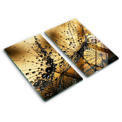 Kryt na sporák dvojitý 2 kusy Zlaté kvapky na púpavách