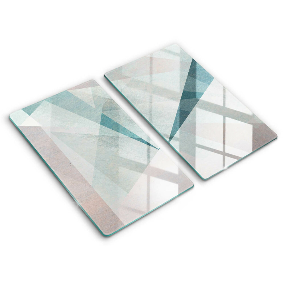 Sklo za varnú dosku dvojitý 2 kusy Geometrické pastelové odrazy