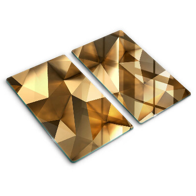 Sklo za varnú dosku dvojitý 2 kusy Zlaté geometrické odlesky