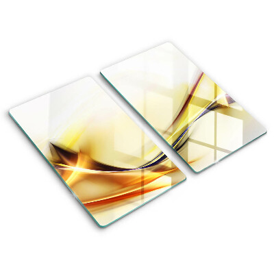 Sklo za varnú dosku dvojitý 2 kusy Zlaté vlny svetla a tieňov