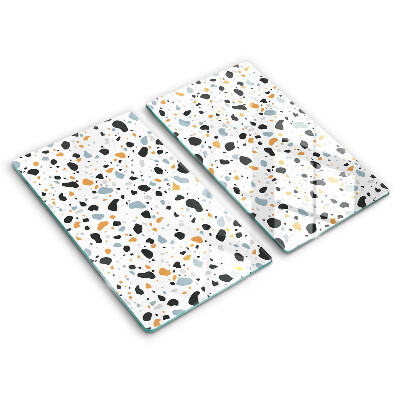 Kryt na sporák dvojitý 2 kusy Terrazzo s farebnými úlomkami