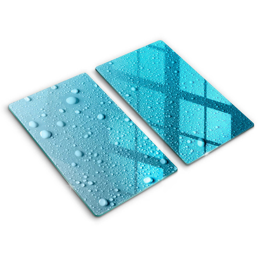 Kryt na sporák dvojitý 2 kusy Modré kvapky dažďa