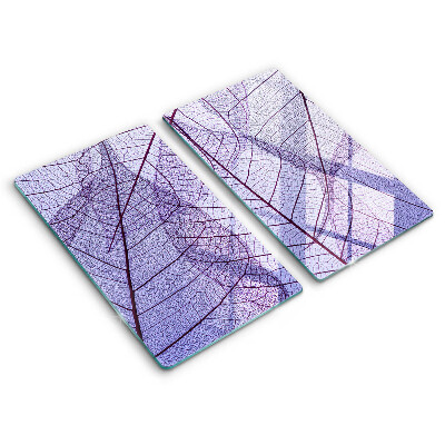 Sklo za varnú dosku dvojitý 2 kusy Fialové listové žilky