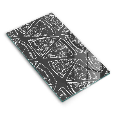 Krycia doska na sporák Kreslené kúsky pizze na tabuli