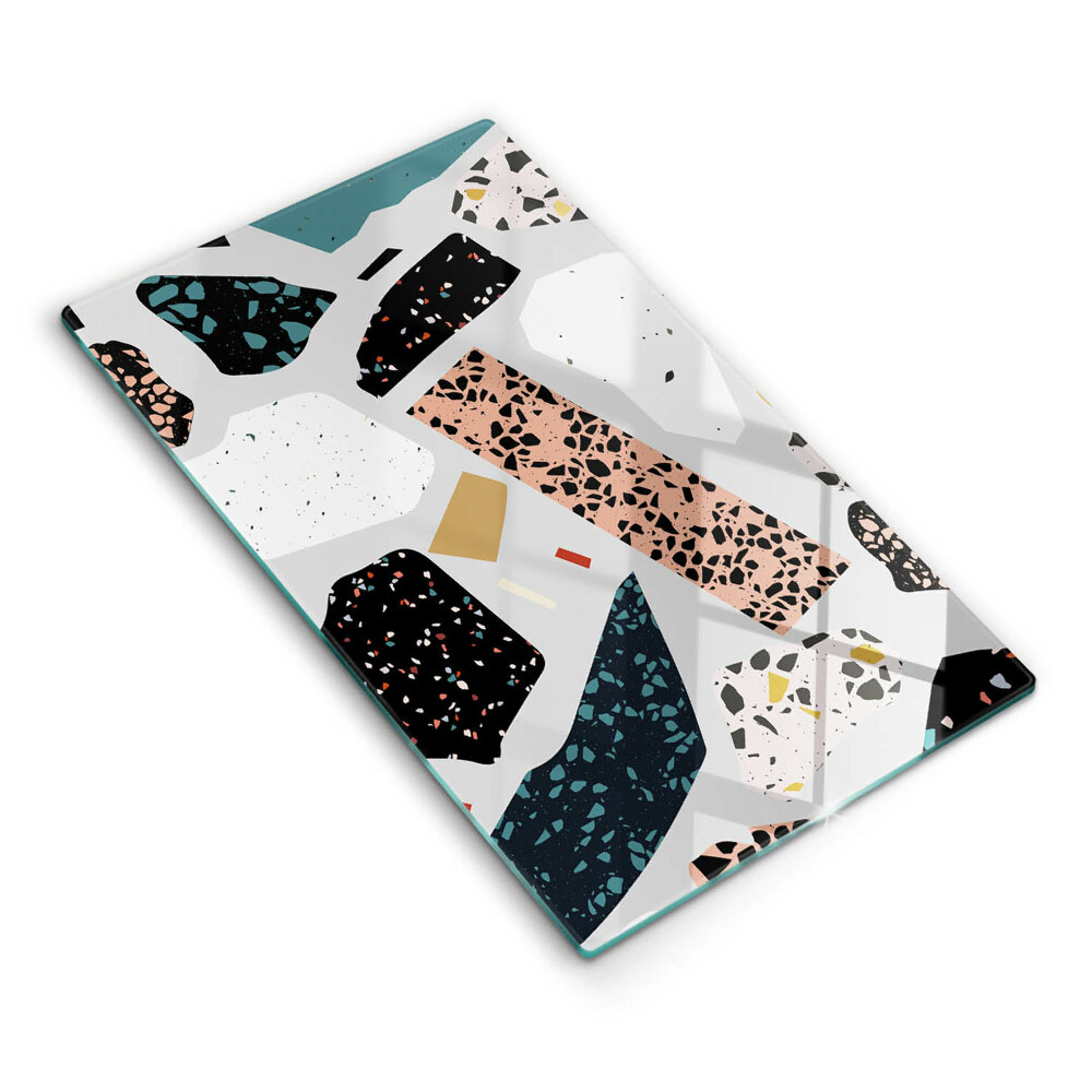 Kryt na sklokeramickú varnú dosku Terrazzo farebný mix geometrie