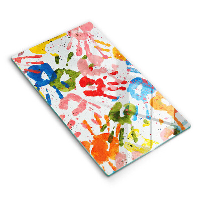 Kryt na sklokeramickú varnú dosku Farebné odtlačky detských rúk