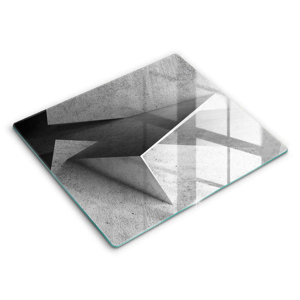 Kalené sklo za sporák 60x52 cm Betónové geometrické tvary s tieňmi