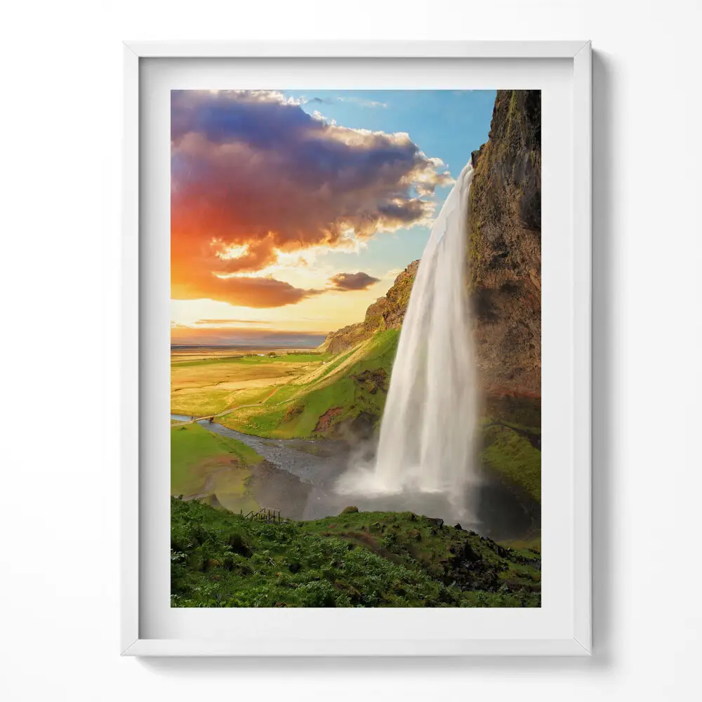 Obraz v ráme Vodopád na Islande