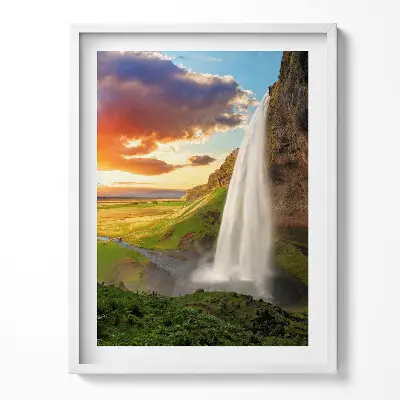 Obraz v ráme Vodopád na Islande