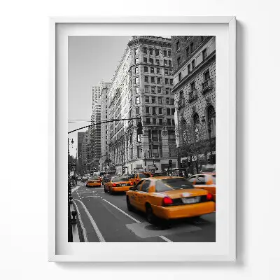 Obraz v ráme Taxislužba na ulici v Manhattane