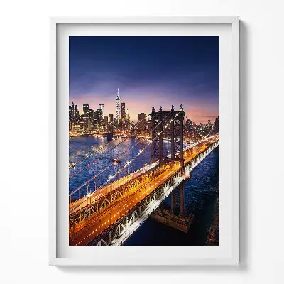 Obraz v ráme New York západ slnka nad Manhattanom