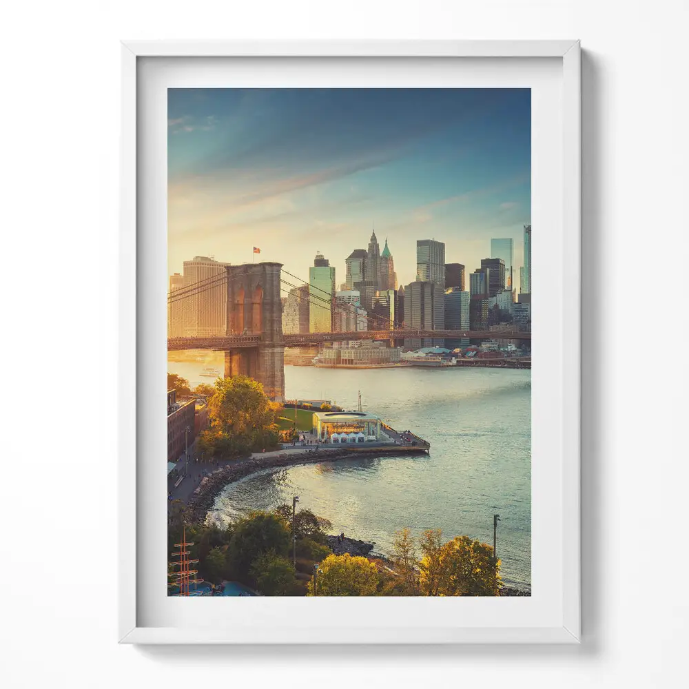 Obraz v ráme New York Manhattan Brooklynský most