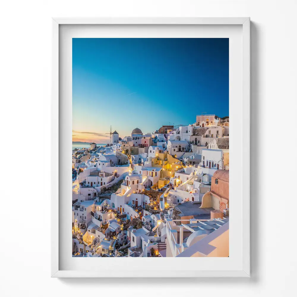 Obraz v ráme Západ slnka na Santorini
