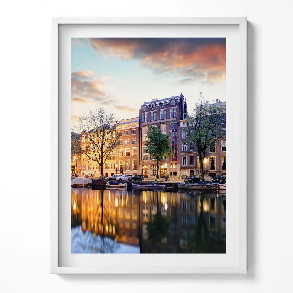 Obraz v ráme Domy v Amsterdame