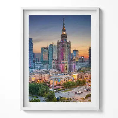 Obraz v ráme Panoráma západu slnka vo Varšave