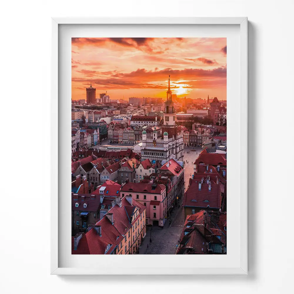 Obraz v ráme panoráma mesta Poznaň