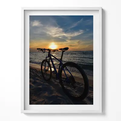 Obraz v ráme Bicykel pri Baltskom mori