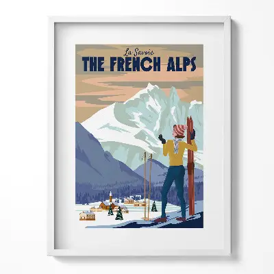 Plagát v ráme Francúzske Alpy