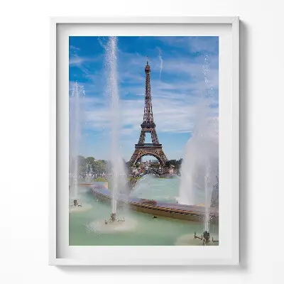 Obraz v ráme Fontána na Eiffelovej veži v Paríži