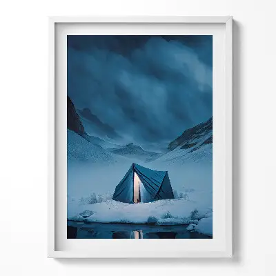 Obraz v ráme Stan v horách na Islande