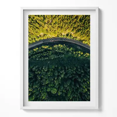 Obraz v ráme Les z dronu hora Sněžka