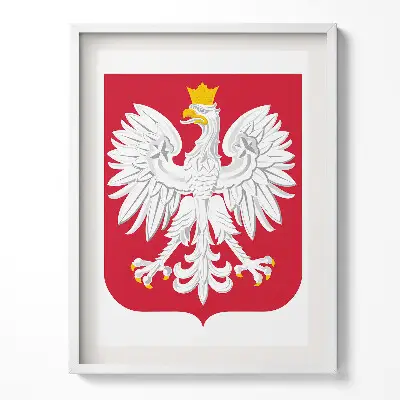 Obraz v ráme Biely orol, štátny znak Poľska